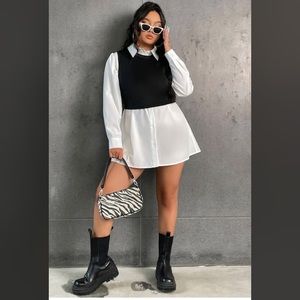 Plus Shirt Dress w Crop Top Tank Size 2xl (16) Brand New